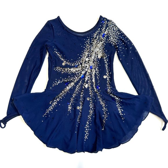 New Figure Skating Dress Size 10 (5~8T) with Hair Scrunchies (120~130cm) - Picture 3 of 12